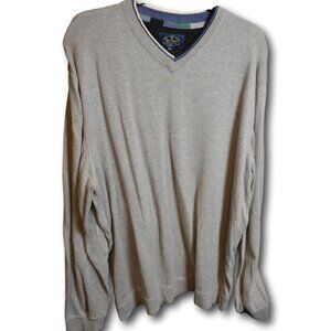 Mens Nat Nast Grey V-Neck Pullover Cashmere Blend Sweater Size:XL